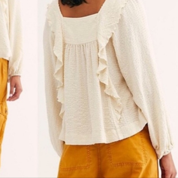 Free People.Bonny Blouse in Cream. - Picture 2 of 7